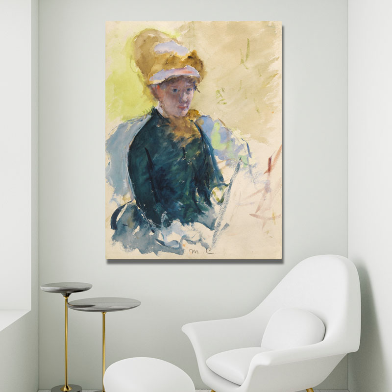 Πίνακας της Mary Cassatt-Self Portrait 70x94 Τελαρωμένος καμβάς σε ξύλο με πάχος 2cm